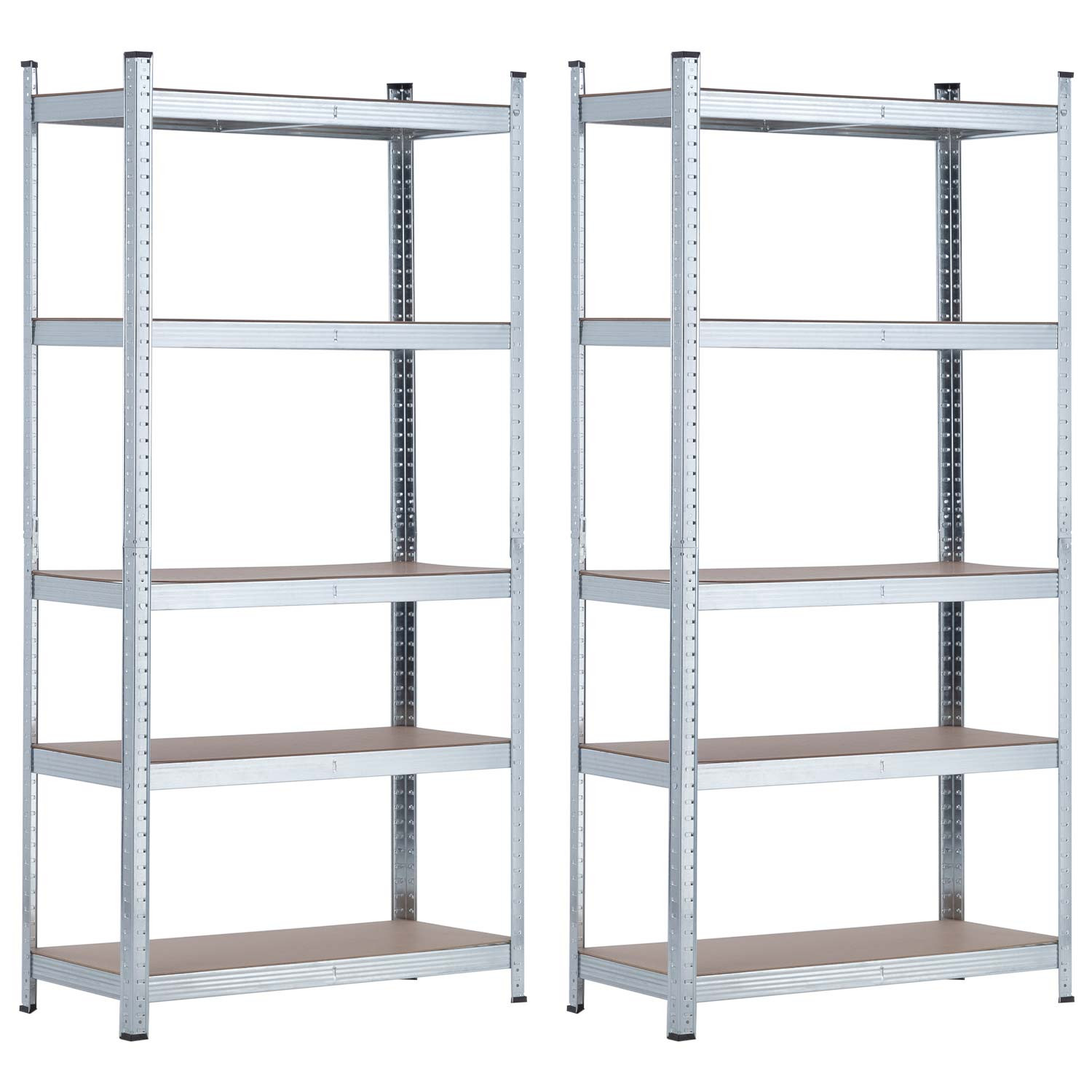 Pack 2 Estanterías Modulares con 5 Baldas Ajustables 180x90x40cm 875Kg Thinia Home Estanterías 1